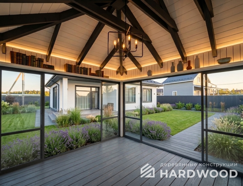 Уличная беседка деревянная №100 - фото 2293