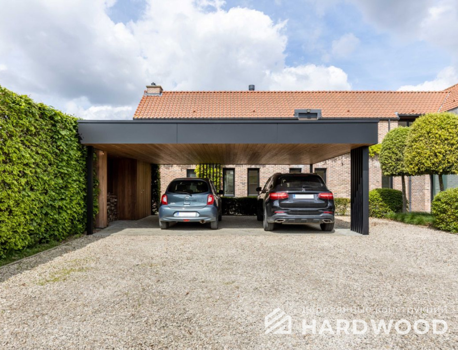 Односкатный навес для двух авто №112 - фото 1284