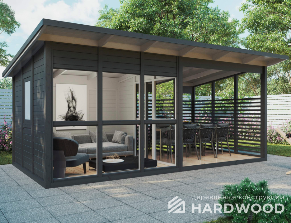 Садовая беседка двухзонная №43 - фото 1647