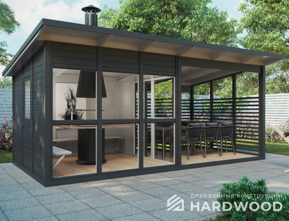 Садовая беседка двухзонная №43 - фото 1644