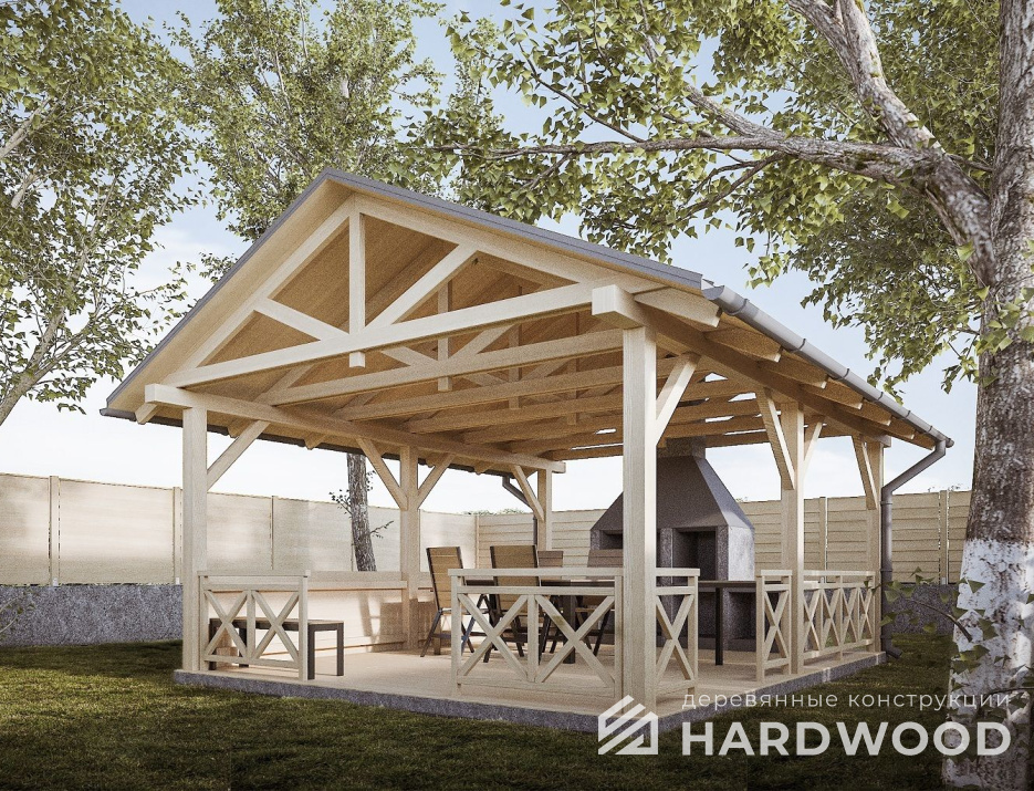 Деревянный навес для дачи №109 - фото 1234