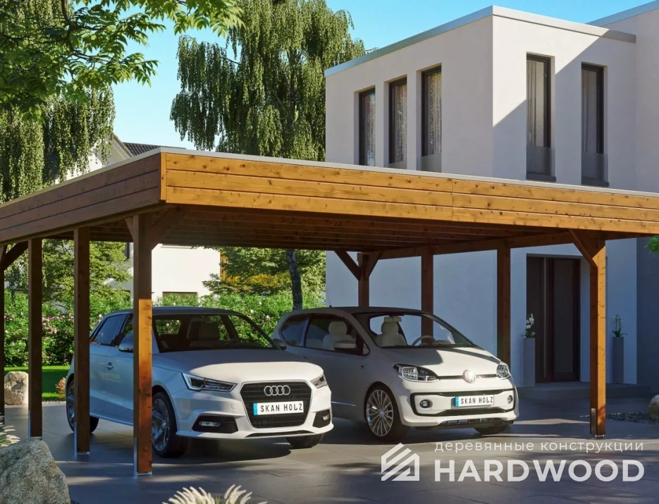 Односкатный навес для машин  №119 - фото 952