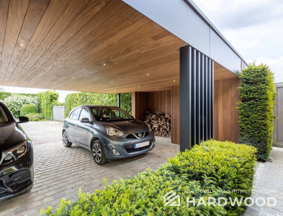 Односкатный навес для двух авто №112 - фото 1288